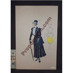 1973 DISNEY MARY POPPINS HAND DRAWN WARDROBE COSTUME ORIGINAL ARTWORK