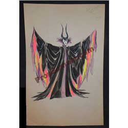 1972 73 DISNEY SLEEPING BEAUTY MALEFICENT EVIL WITCH VILLAIN ORIGINAL COSTUME WARDROBE ARTWORK