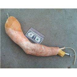 SEVERED SILICONE ARM RIG WITH HAND PUNCHED HAIR HORROR PROP
