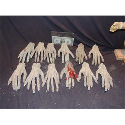 LOT OF 12 MUMMY MUMMIFIED HANDS 6 PAIRS