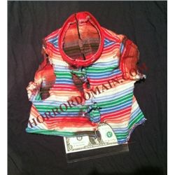 SEED OF CHUCKY BLOODY HERO CHUCKY SWEATER SCREEN USED & MATCHED DEATH SCENE