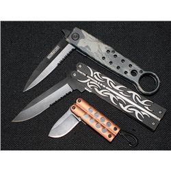 Lot Of 3-Action Assisted Pocket Knife W/2.5" Blade