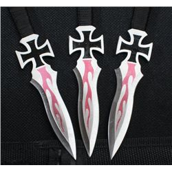 Lot Of 2 -Sets Include 3 Throwing Knives W/ Sheath