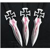 Image 1 : Lot Of 2 -Sets Include 3 Throwing Knives W/ Sheath