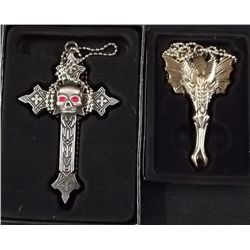 Lot Of 2-Fantasy Master Neck Knives- Cross Skull &