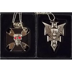 Lot Of 2-Fantasy Master Neck Knives Chopper Skull