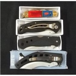 Lot Of 4-Heat Wave Linerlock Knife Stainless Steel