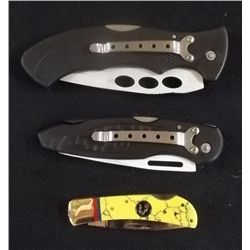 Lot Of 3-Timber Wolf Yellow Turquoise Lockback