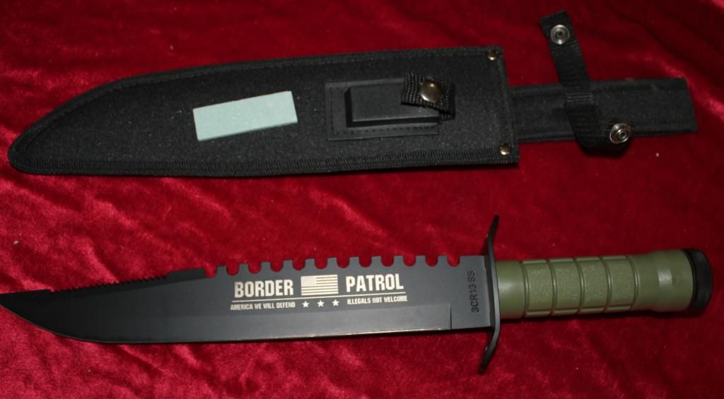 Survival Border Patrol 16" Knife W/Black Stainless