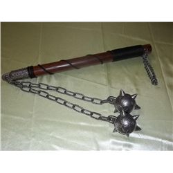 Double Ball Medieval Flail W/Steel Spiked Balls