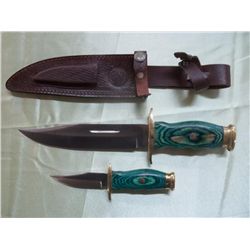 Green Captain Duo Fixed Blade Bowie Knives