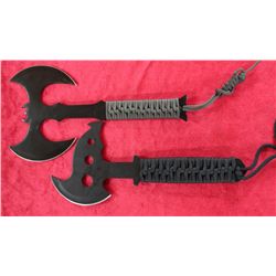 Lot Of 2- Black Stainless Steel Throwing Axe
