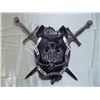 Image 1 : Blk Medieval Dragon Shield Sword Holder W/ Swords