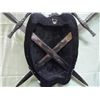 Image 2 : Blk Medieval Dragon Shield Sword Holder W/ Swords