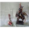 Image 1 : Lot Of 2 - Medieval Dragon Statue & Pen Holder