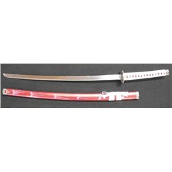 Red Katana Samurai Sword & Saya Set