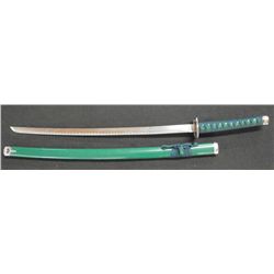 Green Katana Samurai Sword & Saya Set