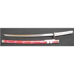 Red Katana Samurai Sword & Saya Set