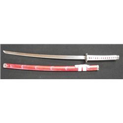 Red Katana Samurai Sword & Saya Set