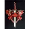 Image 1 : Red Medieval Flying Dragon Knife Display With