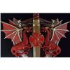 Image 2 : Red Medieval Flying Dragon Knife Display With