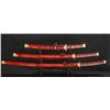 Image 1 : Burgundy & Black Samurai 3 Piece Set W/Display