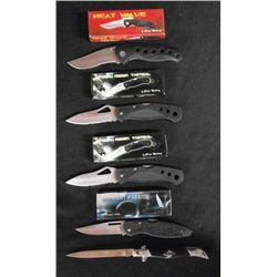 Lot Of 5-Midnight Warrior 4 1/2" Lockback Knife