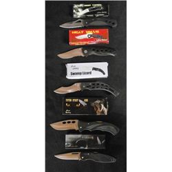 Lot Of 5- Midnight Warrior 4 1/2" Lockback Knife