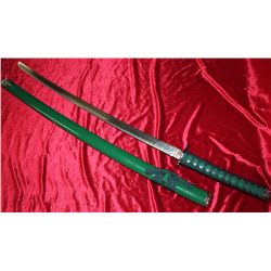 Green Katana Samurai Sword & Saya