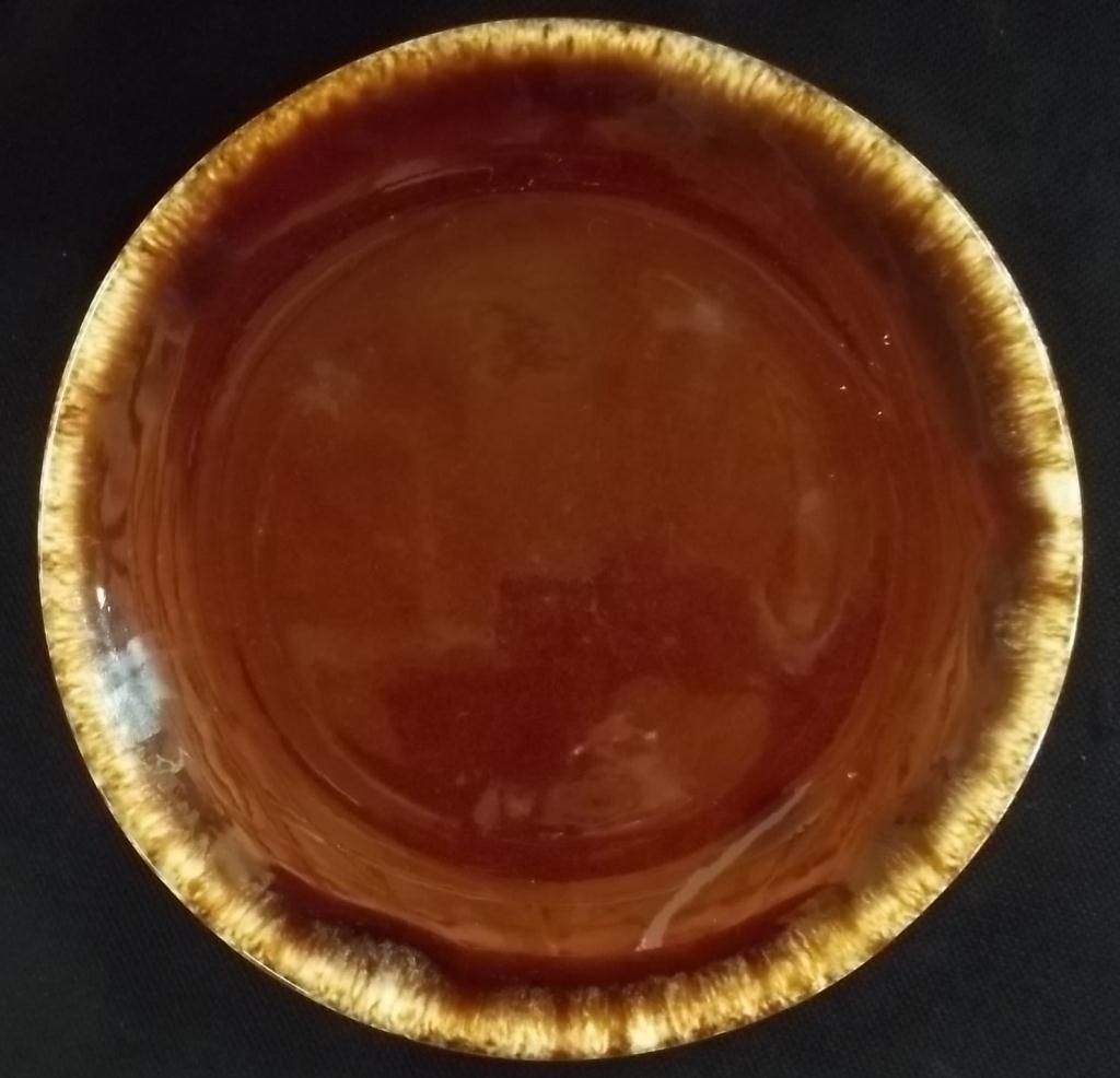 6 Hull Brown Drip Glaze Dinner Plates 105/8"