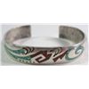 Image 1 : Signed SB in star Inlay Native American Turquoise Cuff