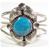 Image 1 : Vintage Turqoise Cuff Bracelet 2" at widest point., 7" wrist