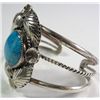 Image 2 : Vintage Turqoise Cuff Bracelet 2" at widest point., 7" wrist
