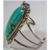 Image 2 : Magnificent Signed Native American Turquoise Cuff Bracelet 2 1/2" wide, fits 7"