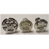 Image 1 : Lot of 3 Silver Mercury Tie Backs with embossed design VERY RARE