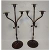 Image 1 : VERY RARE Set of Roycroft Twist Three Font Candlesticks, 20" tall