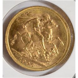 1906 British gold Sovereign MS 63! EST $500-550