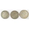 Image 1 : ( 3 ) THREE NICE CIRCULATED MORGAN SILVER DOLLARS