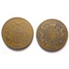 Image 1 : (2) Two Cent Pieces both 1865 VF  EST $65-75