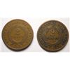 Image 2 : (2) Two Cent Pieces both 1865 VF  EST $65-75