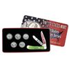 Image 1 : 2003 STATE QUARTERS AND TRAPPER KNIFE COLLECTORS SET IN TIN
