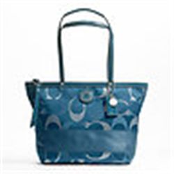 NEW COACH Signature Strip Metallic Tote  Retails for 268.00