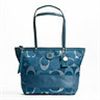 Image 1 : NEW COACH Signature Strip Metallic Tote  Retails for 268.00