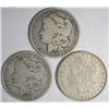 Image 1 : ( 3 ) THREE NICE CIRCULATED MORGAN SILVER DOLLARS