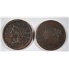 Image 1 : 1838  large penny  VG/F-1852 VF  est $40-$45