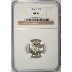 1944-S MERCURY DIME NGC MS65