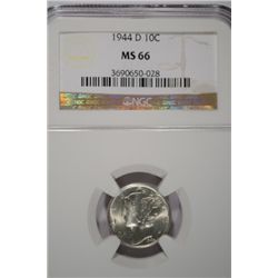 1944-D MERCURY DIME NGC MS66