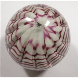 Beautiful Red & White Paperweight, 3" tall x 2" diameter