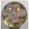 Image 1 : Sweet little Crystal Paperweight with pink flower in center. 2" in diameter