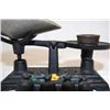 Image 2 : Vintage cast iron scale including weights The scale is black cast iron with a c